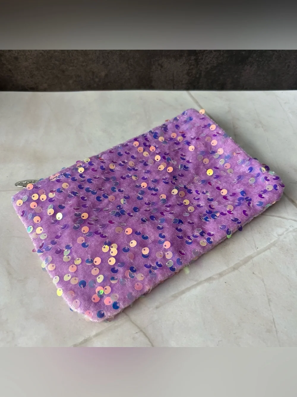ipsy Purple Sequin Makeup Pouch